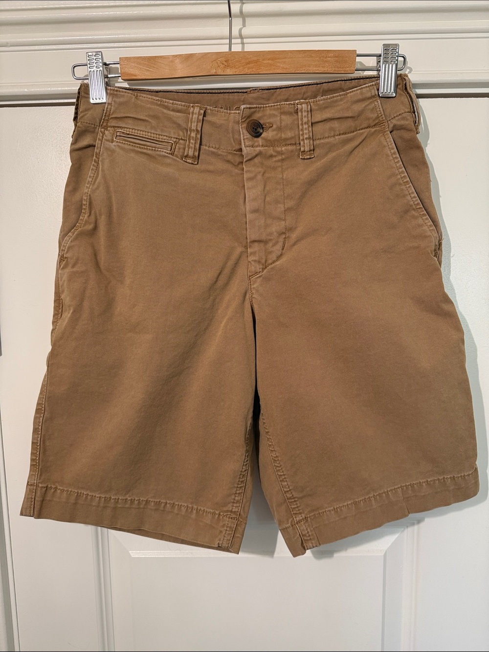 American Eagle Outfitters Tan Flat-Front Chino Shorts